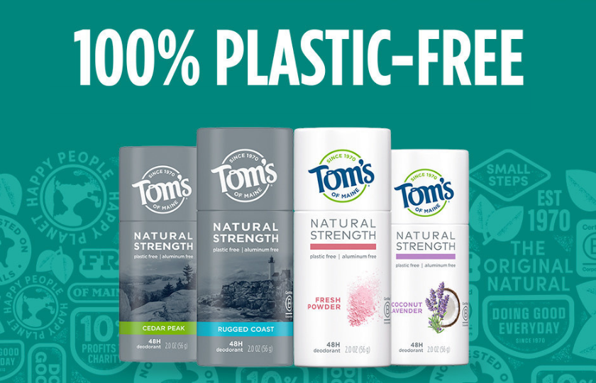 Tom's of Maine shifts to plastic-free packaging for deodorants range