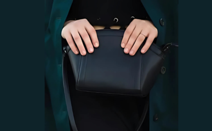 Grain-based leather bag